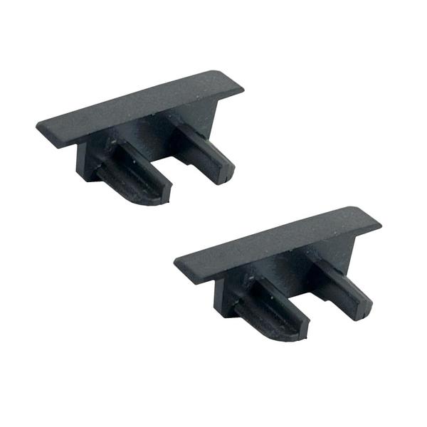 White Plastic Double Flange End Cap with Wire Feed Hole (2 Pack)